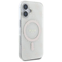Guess IML 4G Background MagSafe Case for iPhone 16 Plus - White