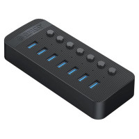 Orico CT2U3-7AB 7x USB-A 3.0 Hub with Switches - Black
