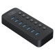 Orico CT2U3-7AB 7x USB-A 3.0 Hub with Switches - Black