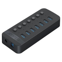 Orico CT2U3-7AB 7x USB-A 3.0 Hub with Switches - Black