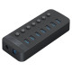 Orico CT2U3-7AB 7x USB-A 3.0 Hub with Switches - Black