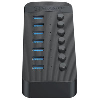 Orico CT2U3-7AB 7x USB-A 3.0 Hub with Switches - Black