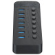 Orico CT2U3-7AB 7x USB-A 3.0 Hub with Switches - Black