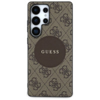 Guess 4G Round Patch Classic Logo MagSafe Case for Samsung Galaxy S25 Ultra Brown