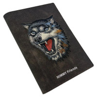 Nimmy Raptor Wolf Passport/Wallet Case - Brown