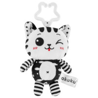 Akuku Plīša rotaļlieta KITTEN black&white A0658