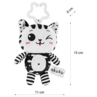 Akuku Plīša rotaļlieta KITTEN black&white A0658