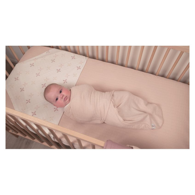 Lodger Bundler Solid kokvilnas autiņ&scaron; mazuļa ietī&scaron;anai, Powder - BN 023