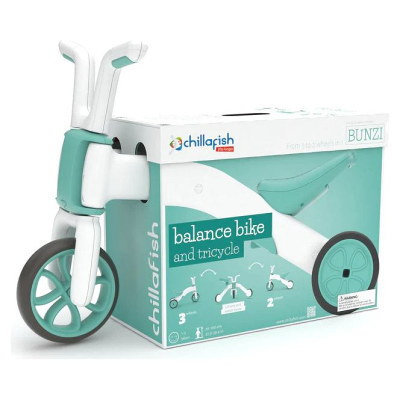 Chillafish Bunzi līdzsvara velosipēds - transformers pa&scaron;iem mazākajiem 2-in-1, mint, no 1 līdz 3 gadiem - CPBN03MIN