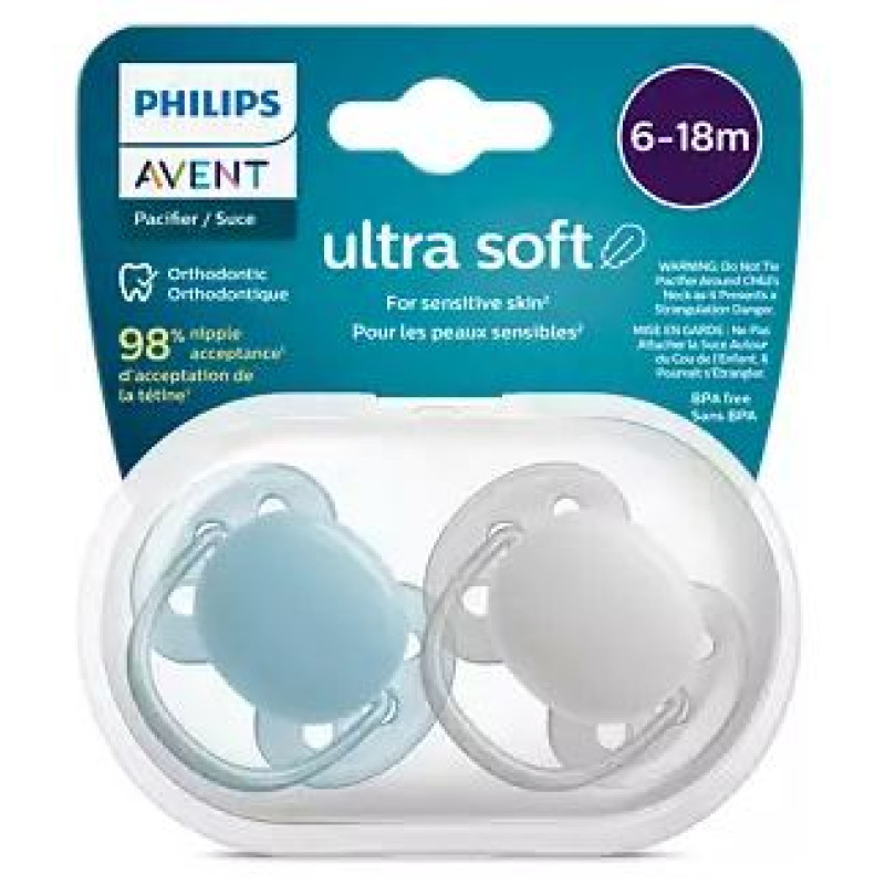 Philips Avent māneklītis Ultra soft Neutral, 6-18M (2 gab), zēniem - SCF091/17