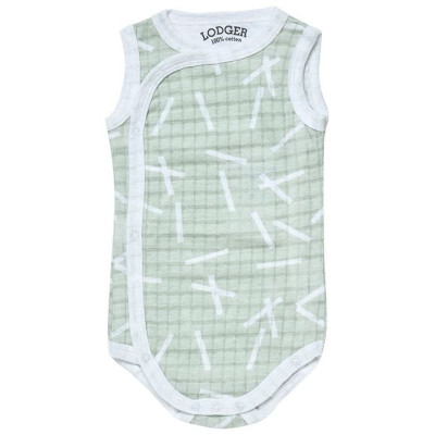 Lodger Romper Sprinkle kokvilnas bodijs bez piedurknēm,Leaf, 68 cm - RF 070_68