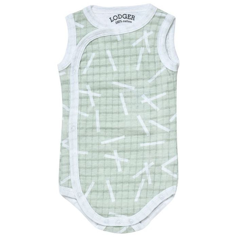 Lodger Romper Sprinkle kokvilnas bodijs bez piedurknēm,Leaf, 68 cm - RF 070_68