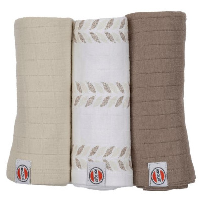 Lodger Swadler Solid Matcha kokvilnas autiņ&scaron;, Birch, 70x70 cm, 3gab. - SWM 093