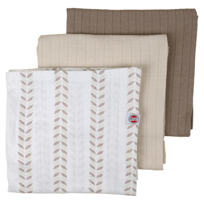 Lodger Swadler Solid Matcha kokvilnas autiņ&scaron;, Birch, 70x70 cm, 3gab. - SWM 093