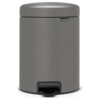 Brabantia atkritumu tvertne ar pedāli NewIcon, 5L, Mineral Concrete Grey - 126284