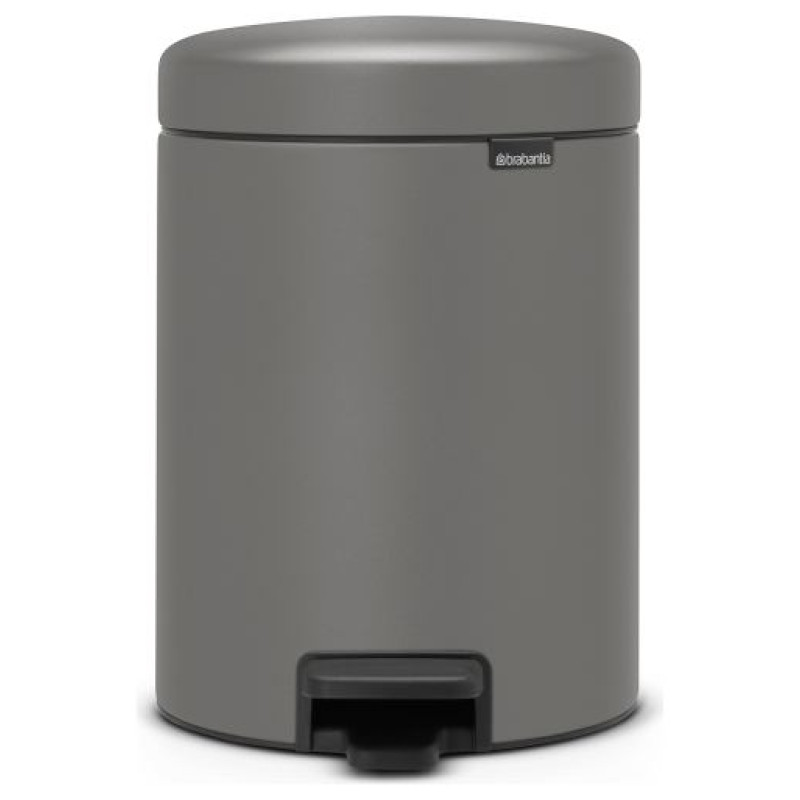Brabantia atkritumu tvertne ar pedāli NewIcon, 5L, Mineral Concrete Grey - 126284