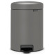 Brabantia atkritumu tvertne ar pedāli NewIcon, 5L, Mineral Concrete Grey - 126284
