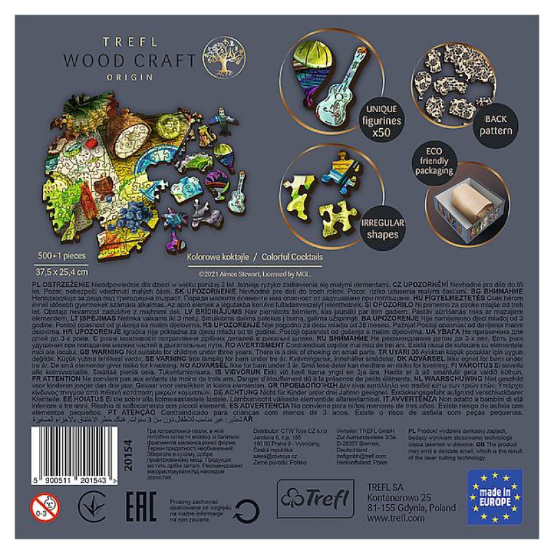 Trefl Koka puzle - Krāsaini kokteiļi, 500gb