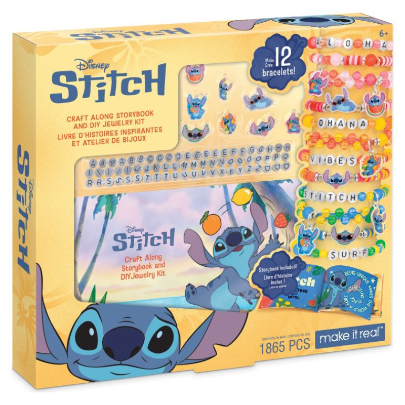 Make It Real DISNEY STITCH DIY Rotaslietu komplekts ar stāstu grāmatu