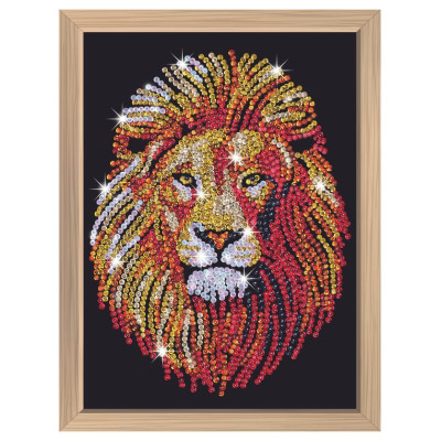 Kitfix Amatniecības komplekts Sequin Art Blue Premium spīdumiņu māksla, Lauva