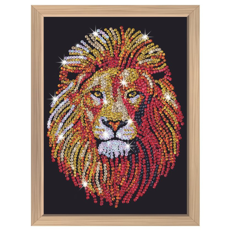 Kitfix Amatniecības komplekts Sequin Art Blue Premium spīdumiņu māksla, Lauva