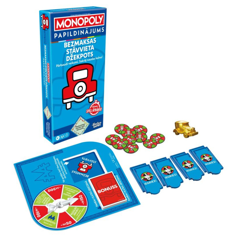 Monopoly Galda spēles papildkomplekts, Bezmaksas stāvvieta džekpots (Latvie&scaron;u val.)