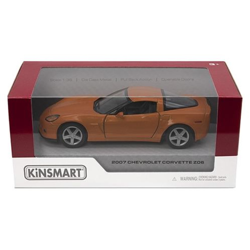 Kinsmart Miniatūrais modelis - 2007 Chevrolet Corvette Z06, izmērs 1:36
