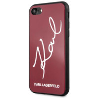 Karl Lagerfeld KLHCI8DLKSRE iPhone 7/8 SE 2020 / SE 2022 czerwony/red hard case Signature Glitter
