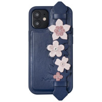 Kingxbar Sweet Series case decorated with original Swarovski crystals iPhone 12 Pro / iPhone 12 blue