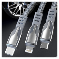 Dudao USB braided cable - micro USB 5 A 1 m gray (L3PROM gray)