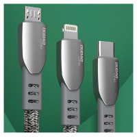 Dudao USB braided cable - micro USB 5 A 1 m gray (L3PROM gray)