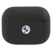 BMW BMAPSSLBK AirPods Pro cover czarny/black Geniune Leather Silver Logo