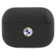 BMW BMAPSSLBK AirPods Pro cover czarny/black Geniune Leather Silver Logo