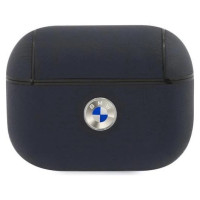 BMW BMAPSSLNA AirPods Pro cover granatowy/navy Geniune Leather Silver Logo