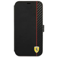 Ferrari FESAXFLBKP13SBK iPhone 13 mini 5.4" black/black book On Track Carbon Stripe