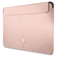 Guess Saffiano Triangle Logo case for a 16" laptop - pink