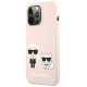 Karl Lagerfeld KLHMP13XSSKCI iPhone 13 Pro Max 6,7" hardcase jasnoróżowy/light pink Silicone Ikonik Karl & Choupette Magsafe