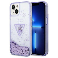 Guess Liquid Glitter Palm Collection case for iPhone 14 Plus 6.7" - purple