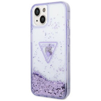 Guess Liquid Glitter Palm Collection case for iPhone 14 Plus 6.7" - purple