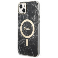 Guess Set Guess GUBPP14MHMEACSK Case+ Charger iPhone 14 Plus 6.7" black/black hard case Marble MagSafe