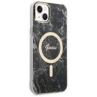 Guess Set Guess GUBPP14MHMEACSK Case+ Charger iPhone 14 Plus 6.7" black/black hard case Marble MagSafe