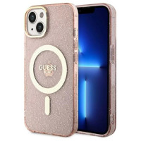 Guess GUHMP14MHCMCGP iPhone 14 Plus 6.7" pink/pink hardcase Glitter Gold MagSafe