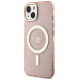 Guess GUHMP14MHCMCGP iPhone 14 Plus 6.7" pink/pink hardcase Glitter Gold MagSafe