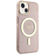 Guess GUHMP14MHCMCGP iPhone 14 Plus 6.7" pink/pink hardcase Glitter Gold MagSafe