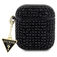 Guess GUA2HDGTPK AirPods 1/2 cover black/black Rhinestone Triangle Charm