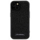 Karl Lagerfeld Rhinestone Logo Metal Plate case for iPhone 15 - black