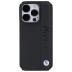 BMW Leather Textured & Stripe iPhone 15 Pro Max Case - Black