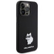 Karl Lagerfeld Silicone Choupette Metal Pin case for iPhone 15 Pro - black