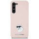 Karl Lagerfeld Silicone Choupette Metal Pin case for Samsung Galaxy S23 - pink