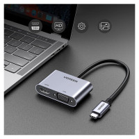 Ugreen CM162 50505 USB-C - HDMI / VGA / USB-A 3.0 / USB-C PD Adapter - Gray